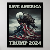 Rett Amerika traurige amerikanische Fahne nie über Poster (Vorne)