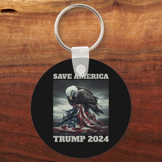 Rett Amerika traurige amerikanische Fahne nie über Schlüsselanhänger (Vorderseite)