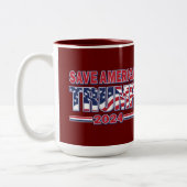 Rett Amerika Trump 2024 Zweifarbige Tasse (Links)