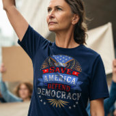 Rett Amerika verteidigt Demokratie T-Shirt