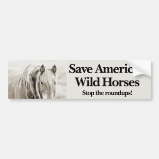 Rett Amerikas wilde Pferde - Stoppt die Roundups! Autoaufkleber