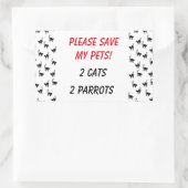 Rett bitte meine Haustiere! Rechteckiger Aufkleber (Tasche)