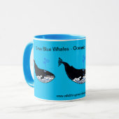 Rett Blue WHALES - gefährdete Tiere - wild lebende Tasse (Vorderseite Links)