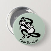 Rett BONOBOS - Gefährdete Tiergrafik - Grün Button (Vorne & Hinten)