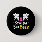 Rett Boo Bees Fun Breast Cancer Awareness Hallowee Button (Vorderseite)