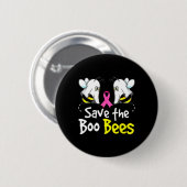 Rett Boo Bees Fun Breast Cancer Awareness Hallowee Button (Vorne & Hinten)