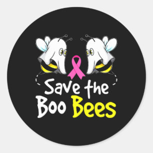 Rett Boo Bees Fun Breast Cancer Awareness Hallowee Runder Aufkleber