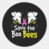 Rett Boo Bees Fun Breast Cancer Awareness Hallowee Runder Aufkleber (Vorderseite)