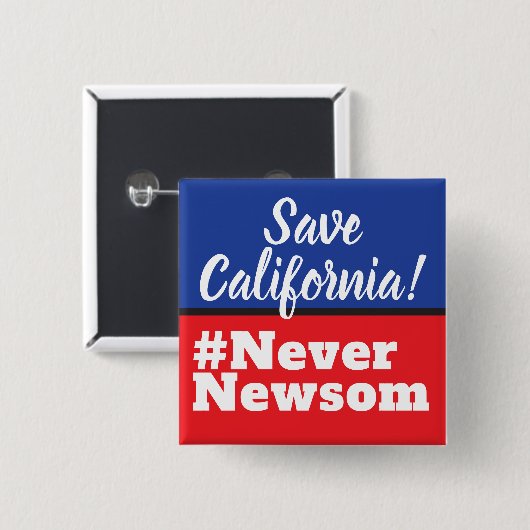 Rett California Election Never Newsom Button (Vorne & Hinten)