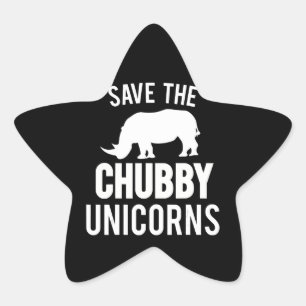 Rett Chubby Unicorn Awareness Rhinos Kostümgeschen Stern-Aufkleber