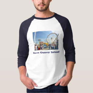 Rett Coney Island! Adult Long-Slve Raglan T - Shir T-Shirt