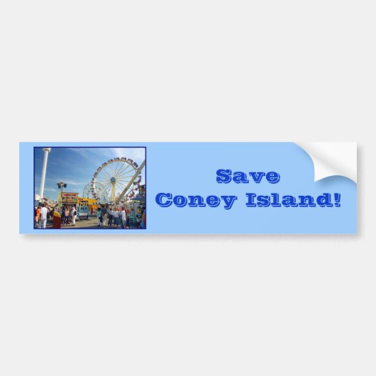 Rett Coney Island! Autoaufkleber (blau) (Vorne)
