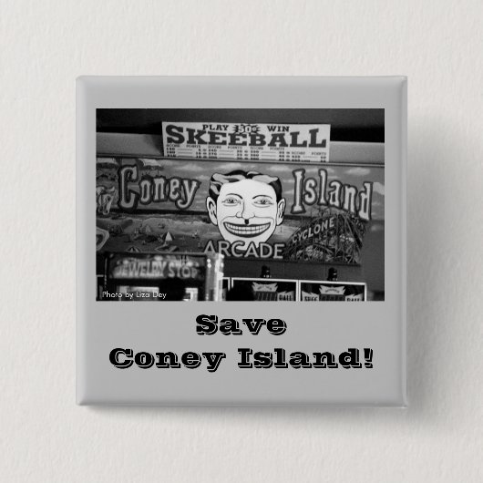 Rett Coney Island! Eckiger Knopf Button (Vorderseite)