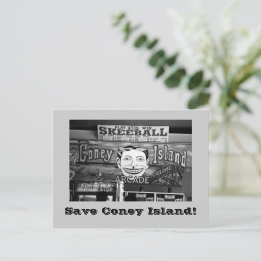 Rett Coney Island! Postkarte (B&W) (Stehend Vorderseite)