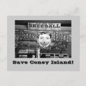Rett Coney Island! Postkarte (B&W) (Vorderseite)