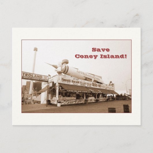 Rett Coney Island! (sepia) Postkarte (Vorderseite)