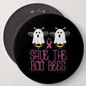 Rett das Brustkrebs-Halloween der Bobienen Button (Vorne & Hinten)
