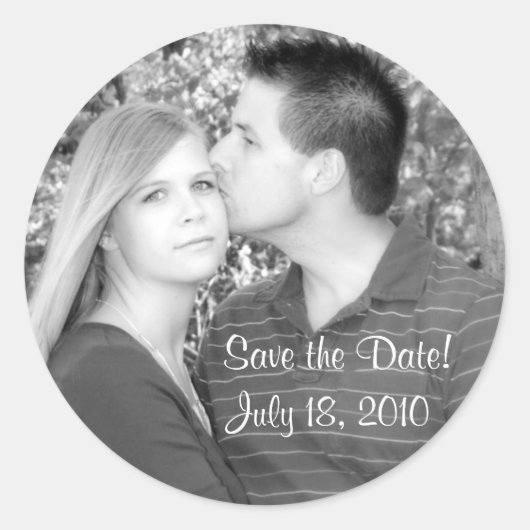 Rett das Date! lade dein eigenes Foto hoch Runder Aufkleber (Vorderseite)
