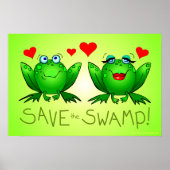 Rett das Grüne Poster der Sumpffrosch-Liebe (Vorne)
