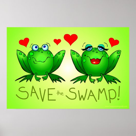 Rett das Grüne Poster der Sumpffrosch-Liebe (Vorne)