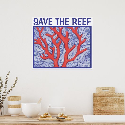 Rett das Reef Happy Fish Poster (Küche)