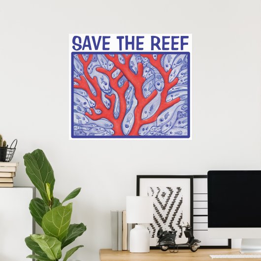 Rett das Reef Happy Fish Poster (Heimbüro)