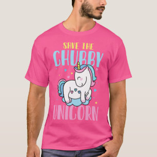Rett das Zaubergeschenk der Chubby Unicorn-Regenbo T-Shirt