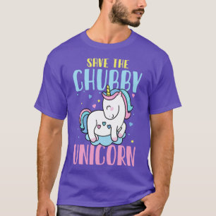Rett das Zaubergeschenk der Chubby Unicorn-Regenbo T-Shirt
