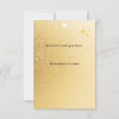 RETT DAS ZEITPUNKT - funkelnd Gold. bearbeitbar Save The Date (Rückseite)