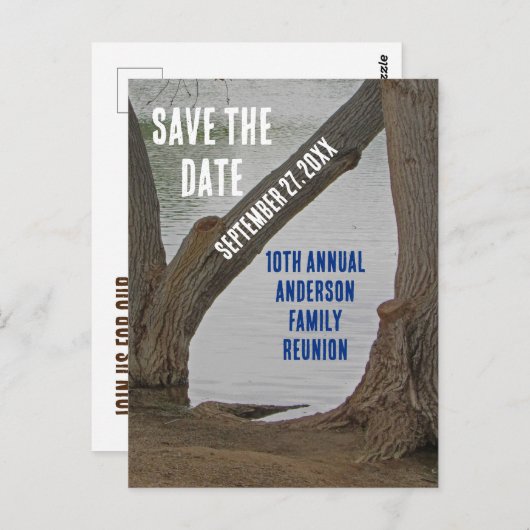 Rett Date Family Wiedersehen Rustic Lakehouse Vaca Postkarte (Vorne/Hinten)