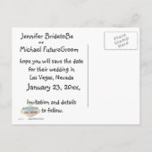 Rett Datum Abfahrt in Las Vegas Ankündigungspostkarte (Rückseite)