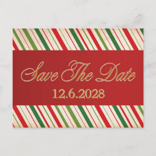 Rett Datum Candy Cane Red Band Corporate Holiday Feiertagspostkarte
