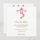 Rett Datum Hochzeit Rotgold Ganpati Save The Date (Vorne/Hinten)