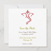 Rett Datum Hochzeit Rotgold Ganpati Save The Date (Vorderseite)