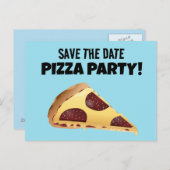 RETT DATUM PIZZA PARTY CUSTOM EINLADUNGEN Postkart (Vorne/Hinten)