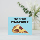 RETT DATUM PIZZA PARTY CUSTOM EINLADUNGEN Postkart (Stehend Vorderseite)