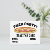 RETT DATUM PIZZA PARTY CUSTOM EINLADUNGEN Postkart (Stehend Vorderseite)