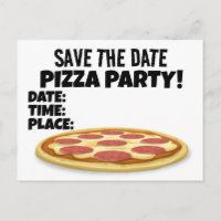 RETT DATUM PIZZA PARTY CUSTOM EINLADUNGEN Postkart