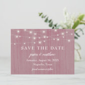 Rett Datum Rustikaler Bauernhof Twinkling Lights P Save The Date (Stehend Vorderseite)