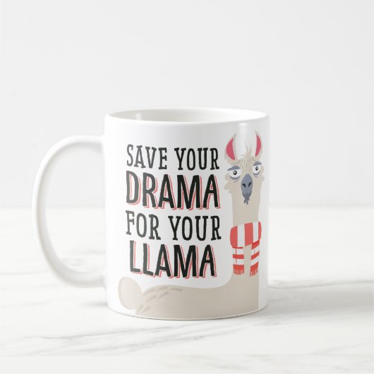 Rett dein Drama für deinen Lama Kaffeetasse (Links)
