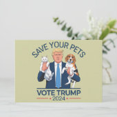 Rett deine Haustierabstimmung für Trump Wahlangebo Einladung (Stehend Vorderseite)