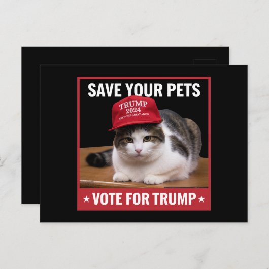 Rett deine Haustierabstimmung für Trump Wahlangebo Postkarte (Vorne/Hinten)