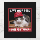 Rett deine Haustierabstimmung für Trump Wahlangebo Weinetikett (Einzelnes Label)