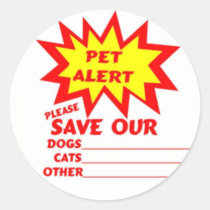 Rett deinen Haustier aus einem Hausbrand. Runder Aufkleber