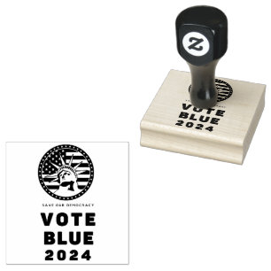 Rett Demokratie Abstimmung Blau 2024 Wahl Gummistempel
