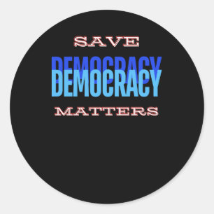 Rett Demokratie. Demokratie S. Sticker1 Runder Aufkleber