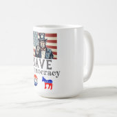 Rett Demokratie Kaffeekaffee Tasse (VorderseiteRechts)