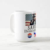 Rett Demokratie Kaffeekaffee Tasse (Vorderseite Links)
