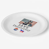 Rett-Demokratie-Papiertüte Pappteller (Schrägansicht)