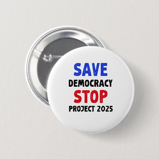 Rett Demokratie stoppen Projekt 2025 Wahlgeschenk Button (Vorne & Hinten)